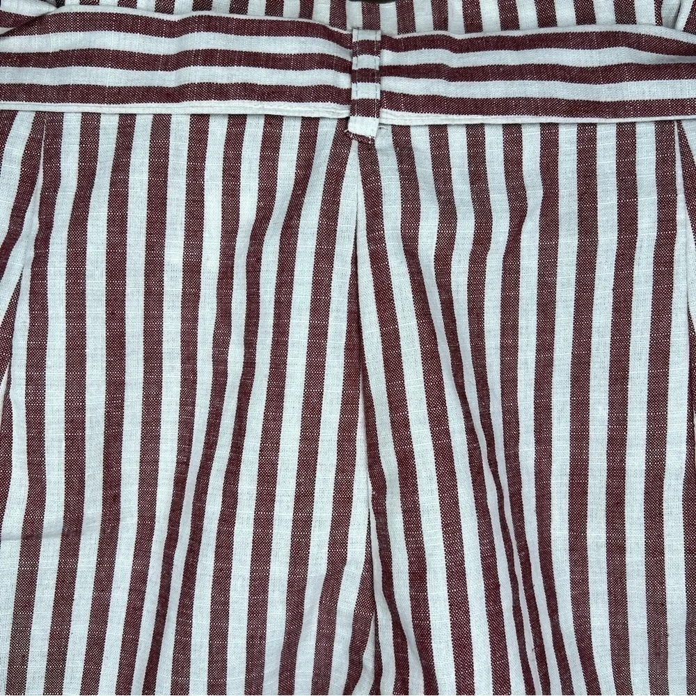 SMALL LOVE TREE RED WHITE STRIPED PAPER BAG BELTED SHORTS LIGHTWEIGHT